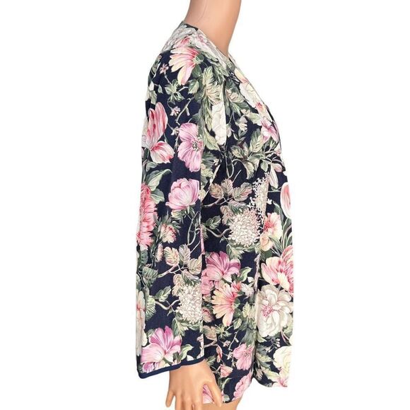 Ashley & me vintage floral open front cotton blend cardigan size 16WP fits L - Picture 2 of 7